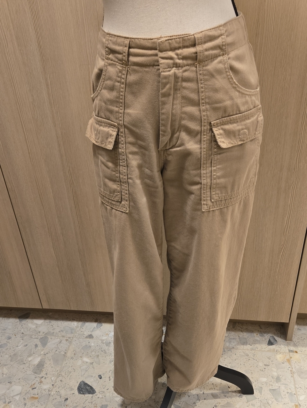 Re/Done Beige Wide-Leg Cargo Pants